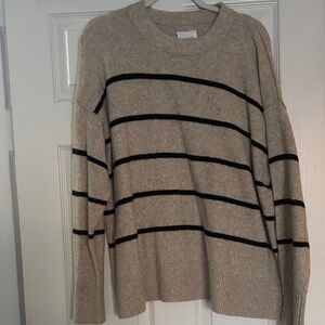 American Eagle Outfitters Beige and Black Striped Sweater